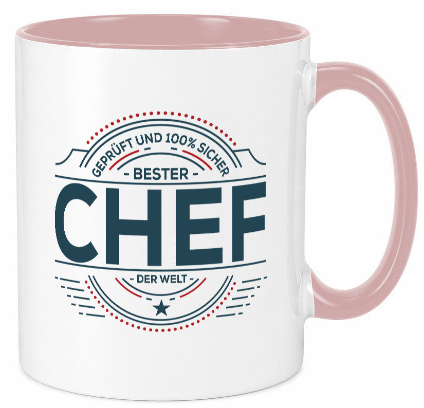 Geprüft und sicher: Chef | Führungskraft Vorgesetzter lustig Arbeit Kollegen Tasse