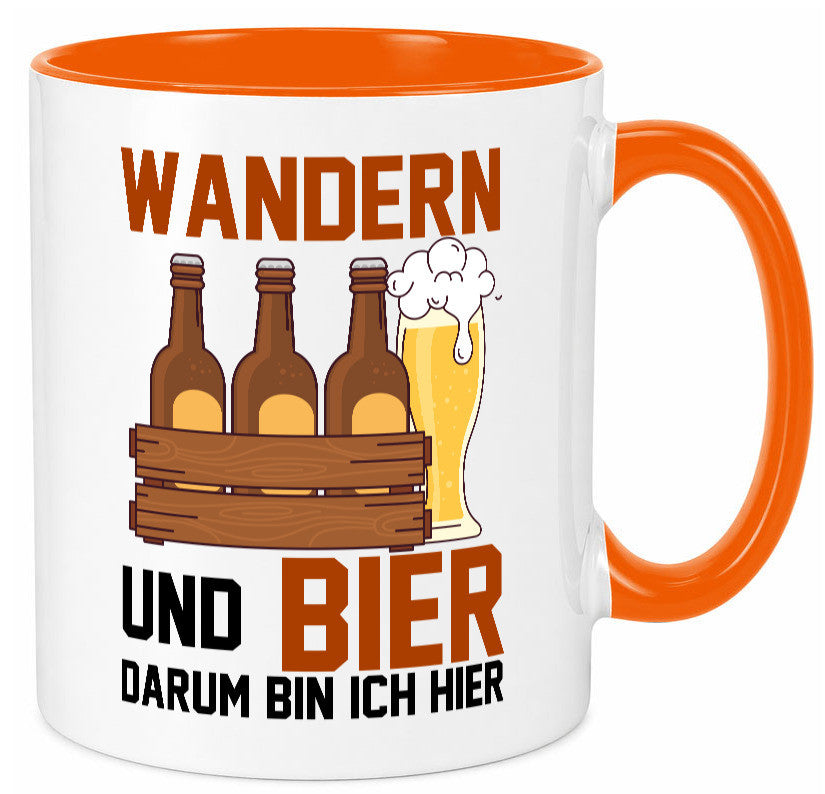 Wandern und Bier darum bin ich hier | Bierkasten lustiger Spruch Geschenk Humor