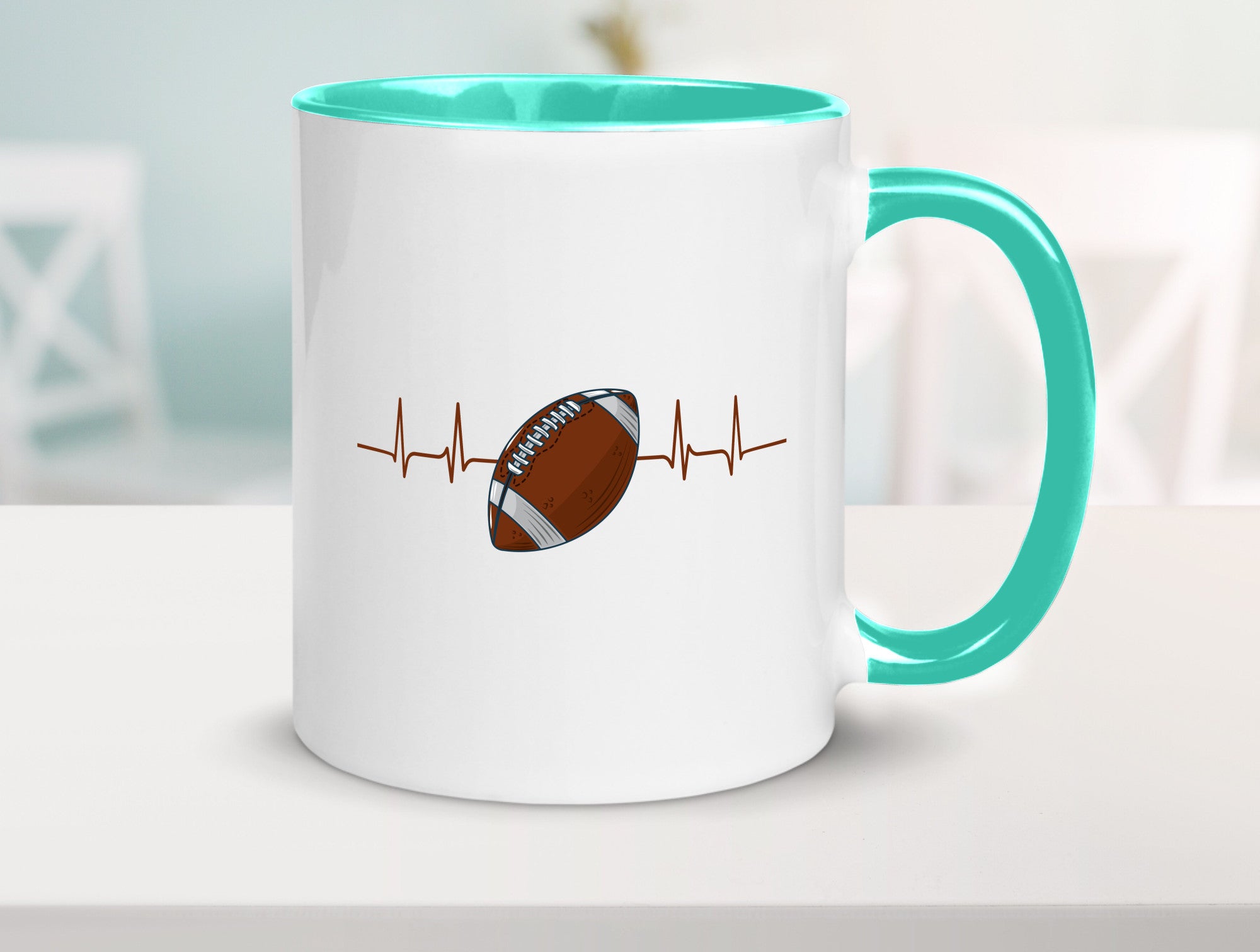 American Football Herzschlag | Footballer Superbowl Humor Geschenkidee Tasse