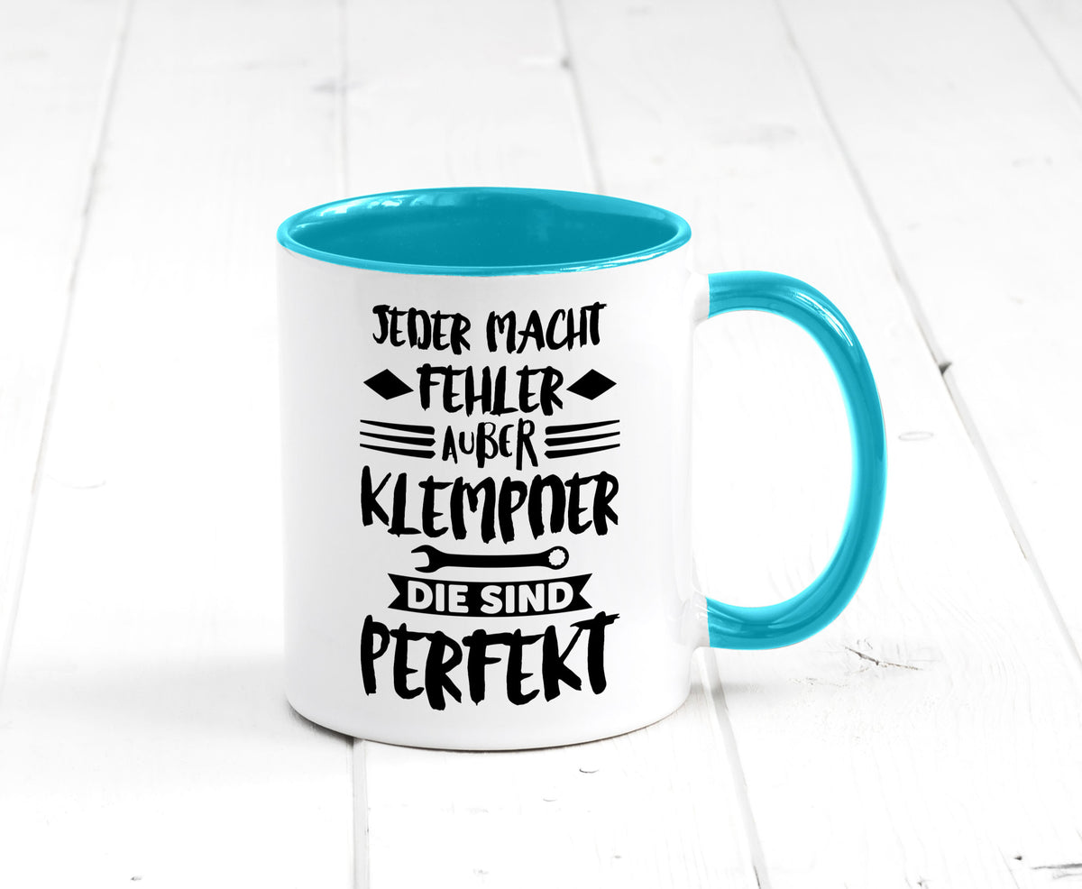 Jeder macht fehler nur Klempner sind Perfekt Humor Geschenkidee Tasse