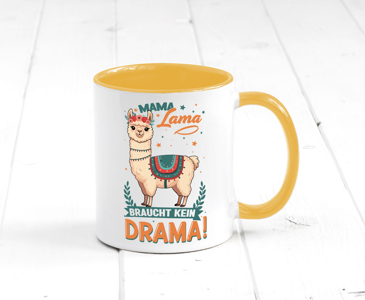 Mama Lama braucht kein Drama | Muttertag Humor Familie Geschenkidee Tasse