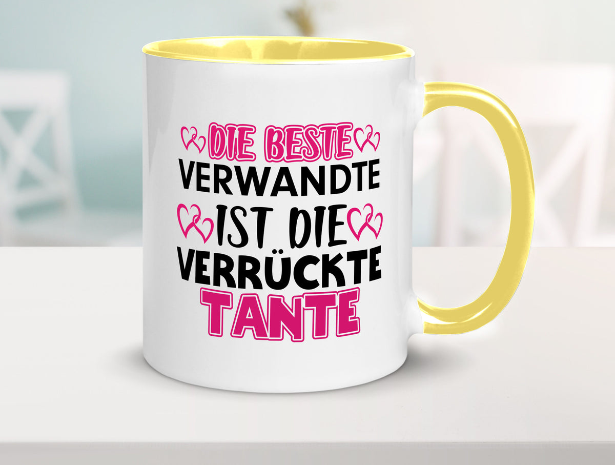 Verrückte Tante | Spruch Patentante Verwandtschaft lustiger Geschenk Humor Tasse