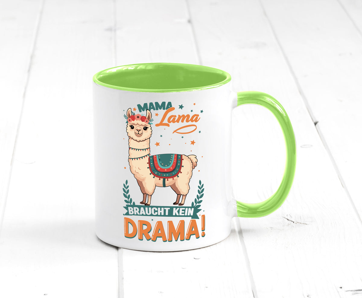 Mama Lama braucht kein Drama | Muttertag Humor Familie Geschenkidee Tasse