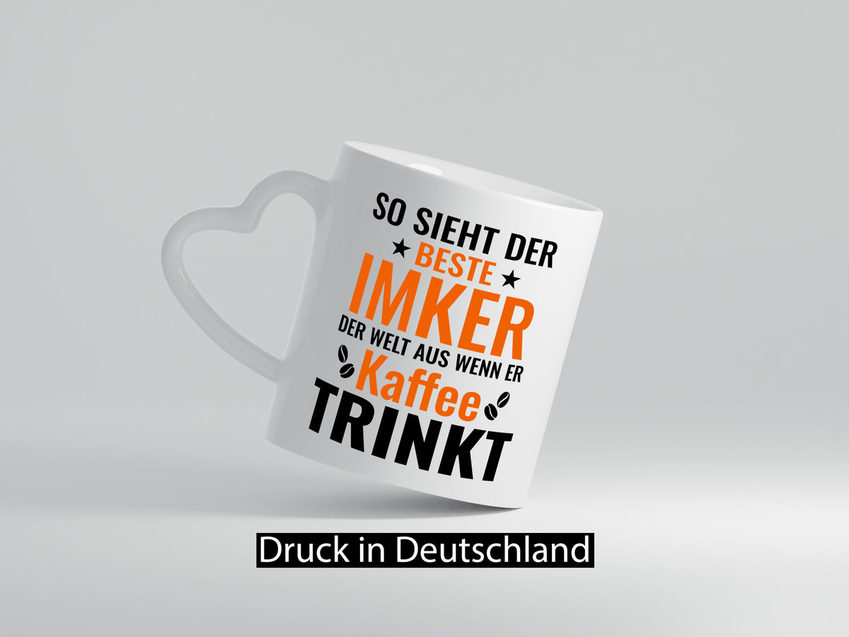 Kaffee trinkt: Imker | Imkerei lustiger Spruch Geschenk Humor Geschenkidee Tasse