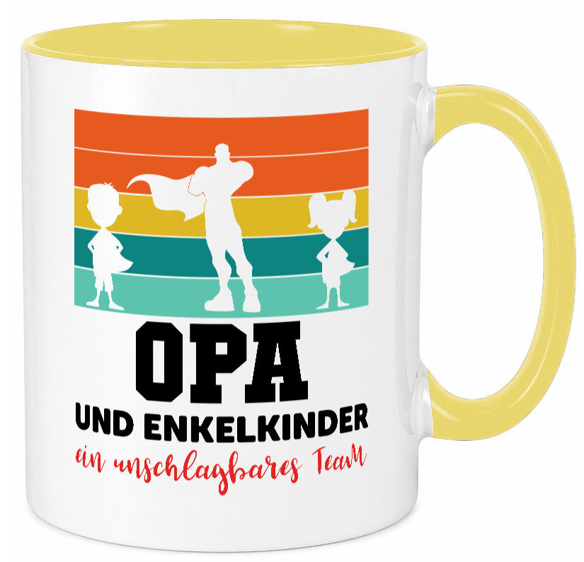 Opa und Enkelkinder ein unschlagbares Team Geschenkidee Familie Humor Tasse