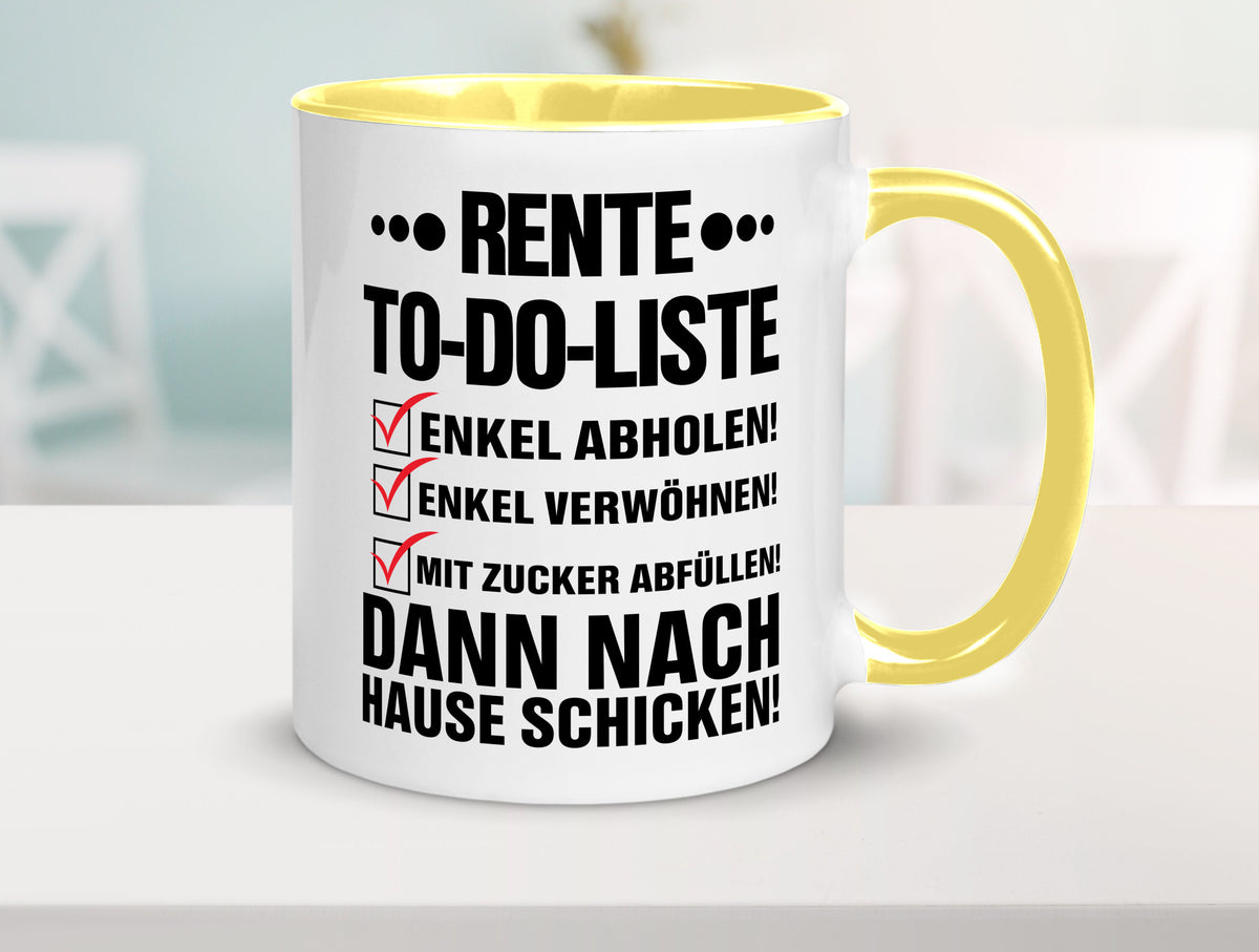 Rente To-Do-Liste | Rentner Tasse Enkel verwöhnen Geschenk Ruhestand Jubiläum