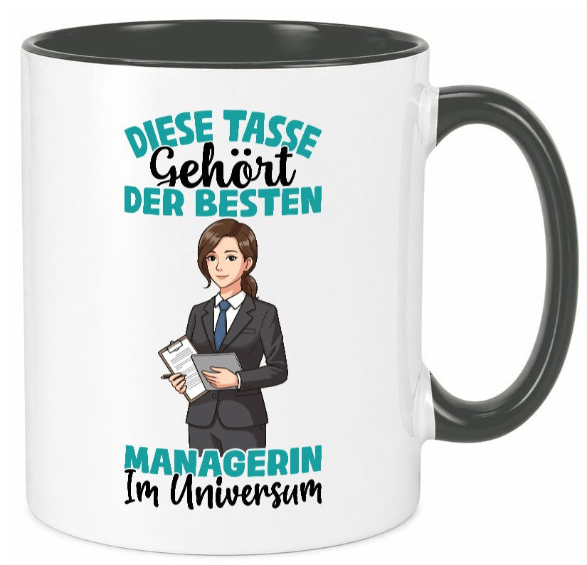 Im Universum: Managerin | Management Geschenkidee Humor Tasse