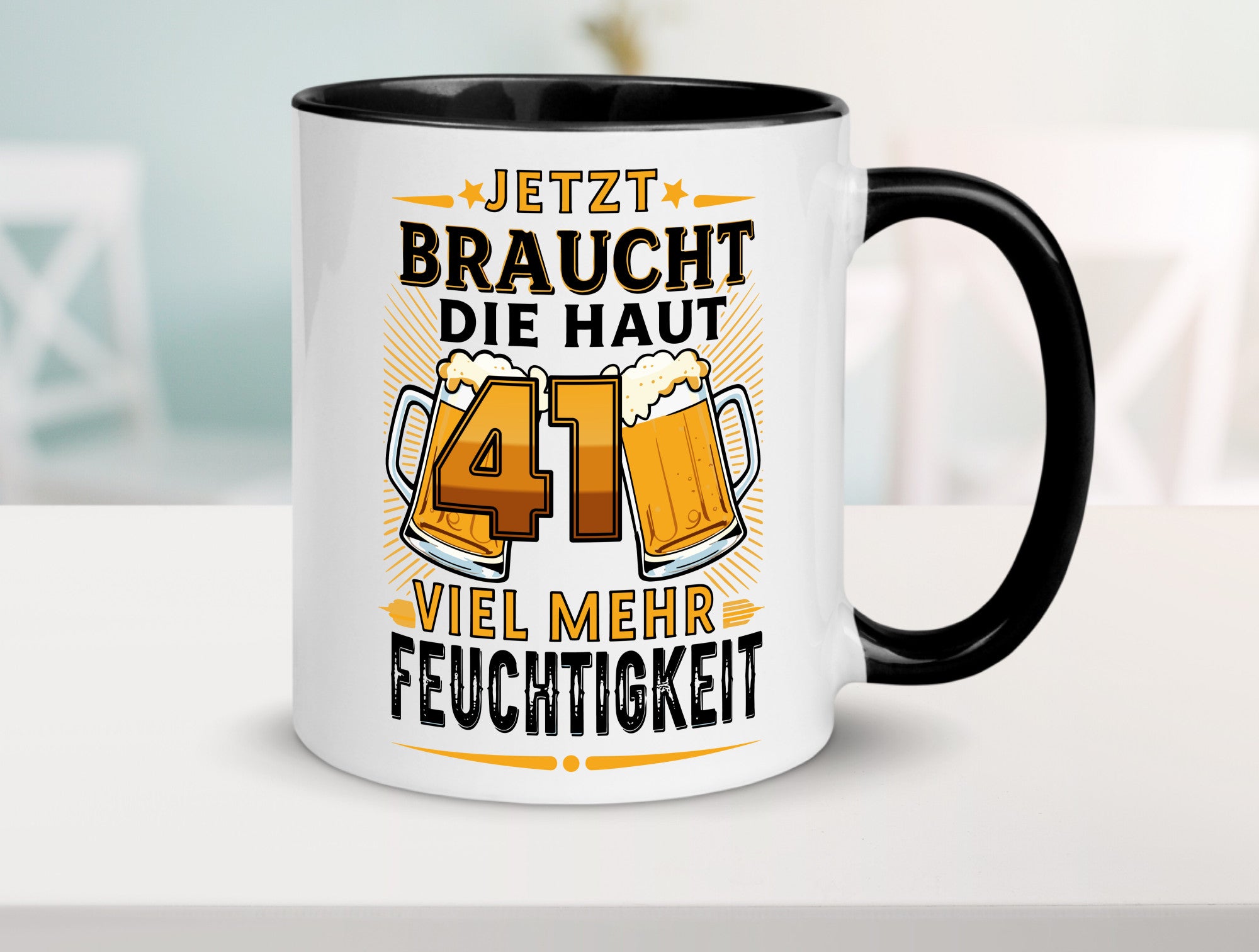 41 braucht die haut mehr Feuchtigkeit | 41. Geburtstag Geschenkidee Humor Tasse