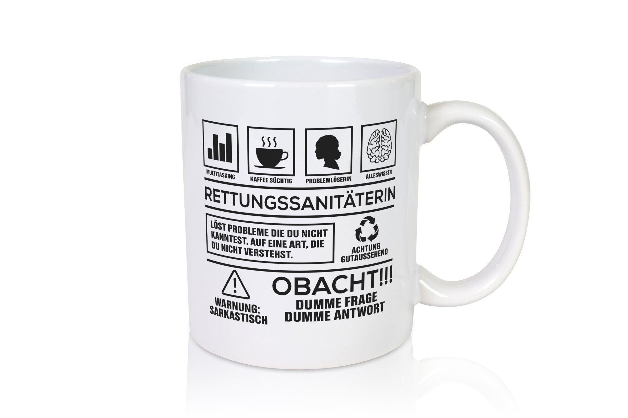 Achtung Probleme Rettungssanitäterin | Sanitäter Geschenkidee Humor Tasse