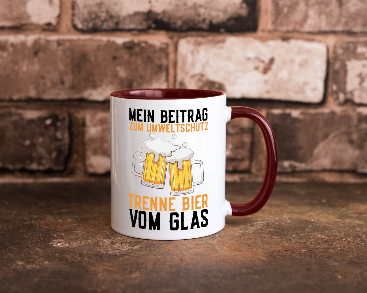 Beitrag zum Umweltschutz | Biertrinker Party Pils lustiger Spruch Geschenk Tasse