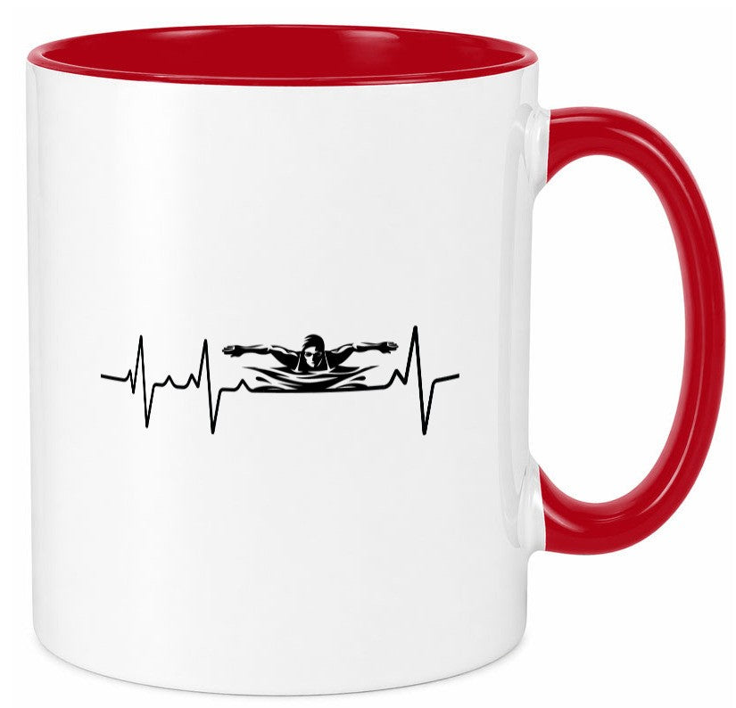 Schwimmer Herzschlag | Schwimmen Wasser Sport lustig Humor Geschenkidee Tasse