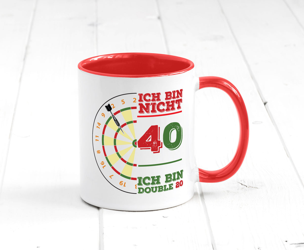Ich bin nicht 40 double 80 | Dart spieler Geschenkidee Humor Tasse