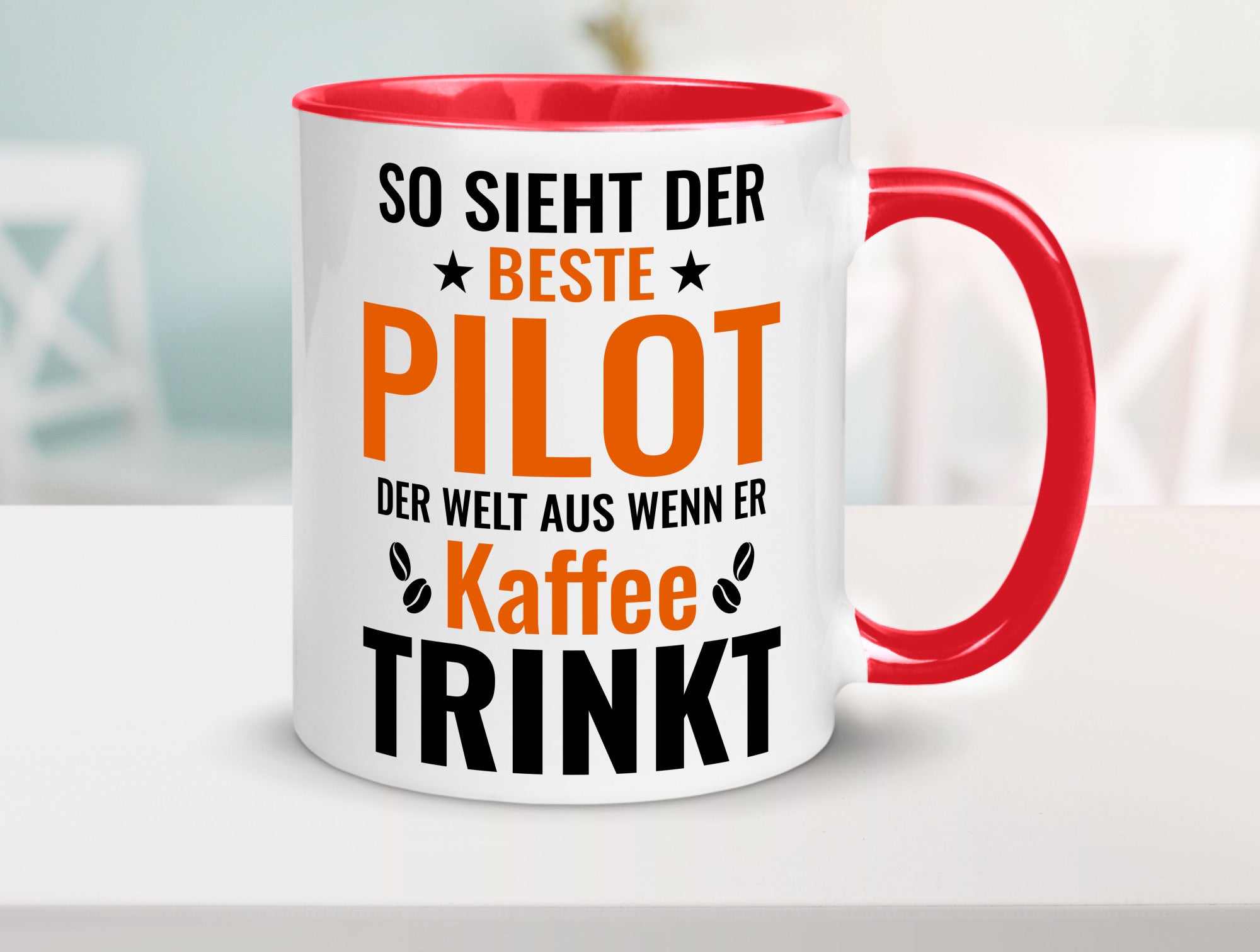 Kaffee trinkt: Pilot | Flugzeug Piloten lustiger Spruch Geschenk Humor