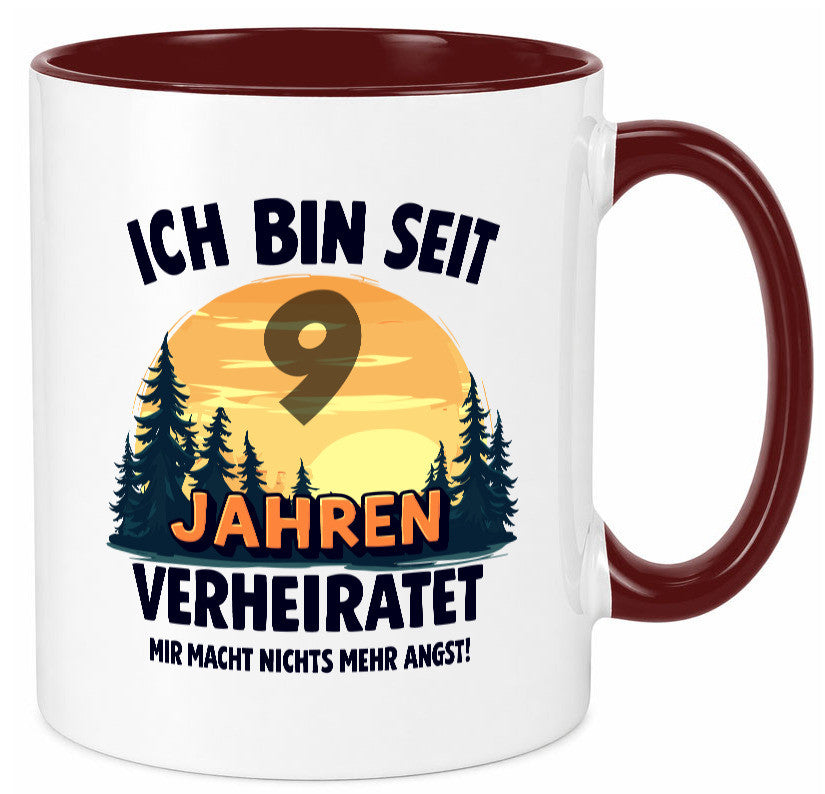 Ich bin Verheiratet | 9. Hochzeitstag Ehepaar v2 Geschenkidee Humor Tasse