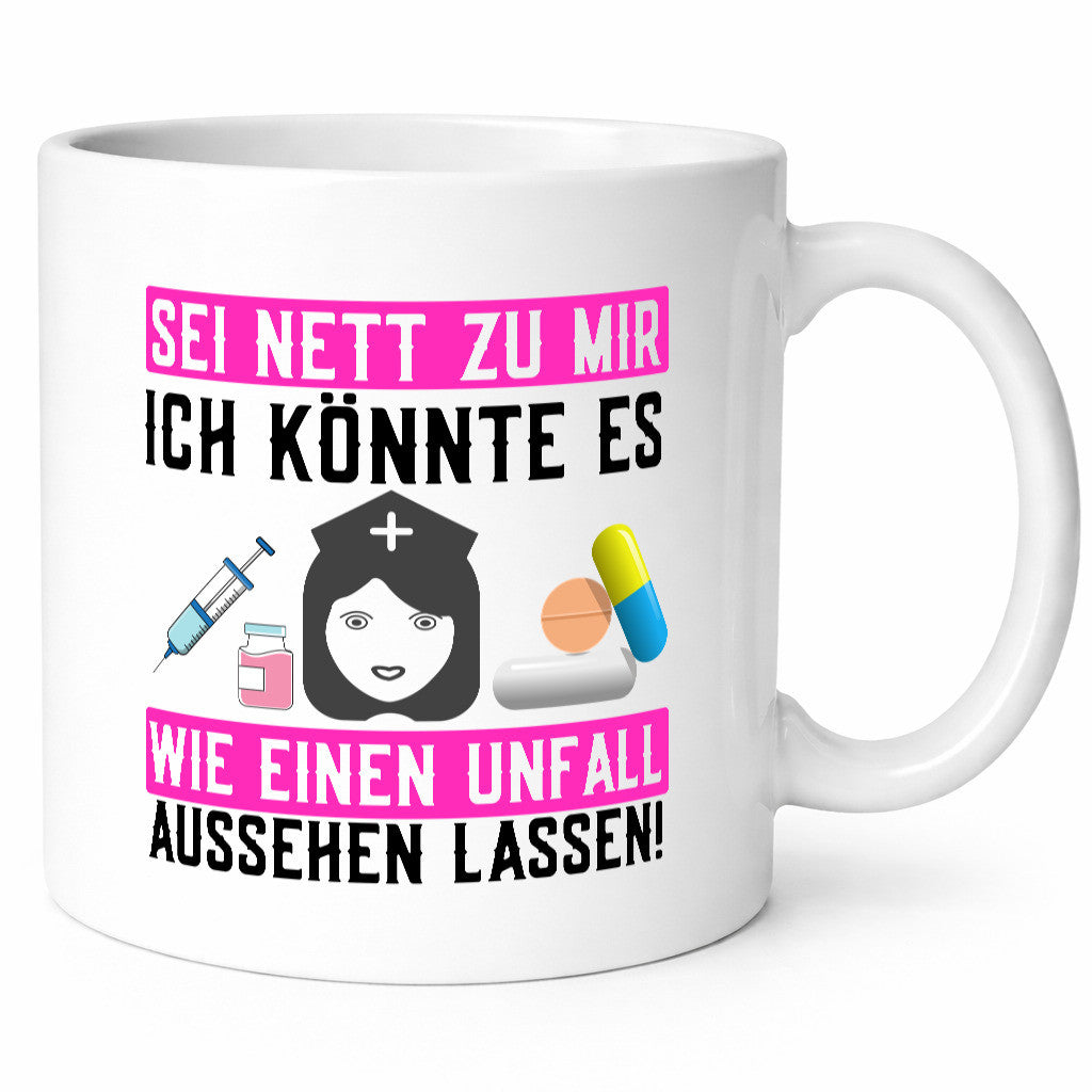 Sei nett zu mir | Ärztin Krankenschwester Spritze Geschenk Humor Geschenkidee