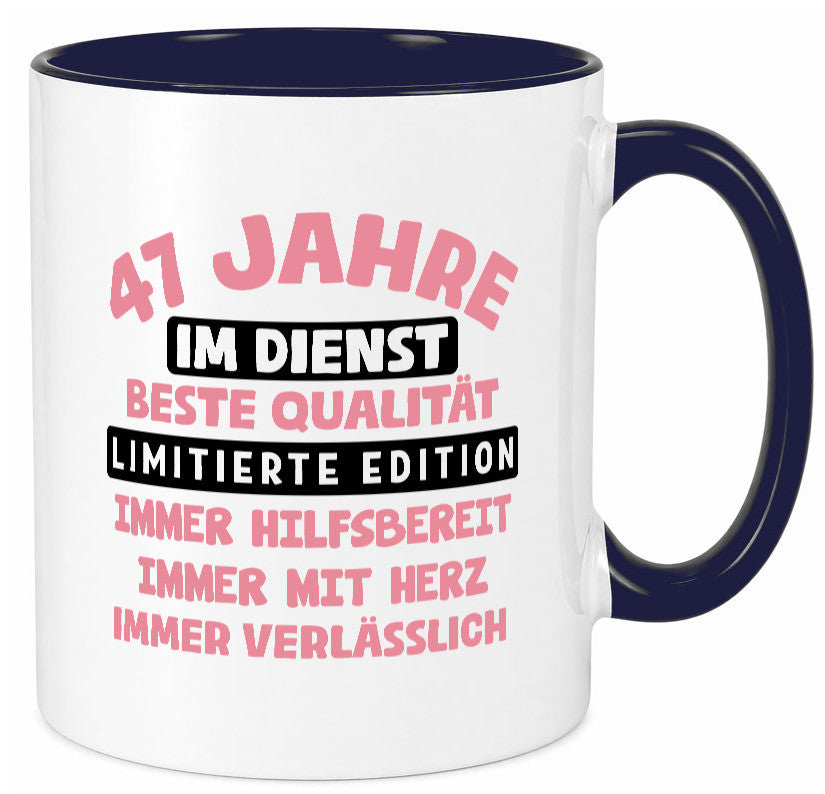 47 Jahre im Dienst | Jubiläum Arbeit v11 Geschenkidee Kollegen Büro Humor Tasse