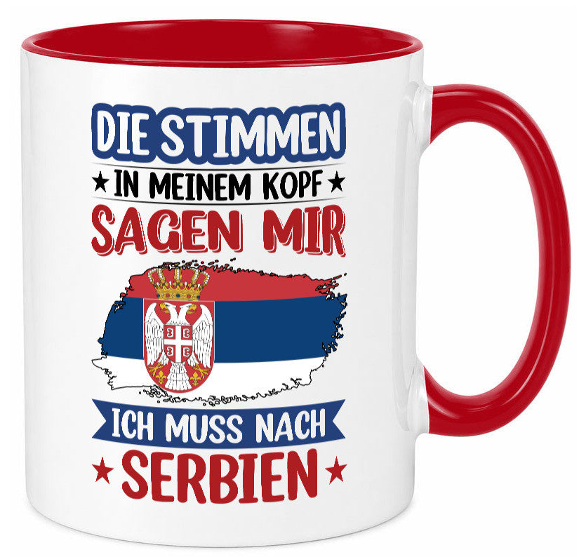 Serbien | Urlaub Stimmen in meinem Kopf Traumland v2 Geschenk Humor Tasse