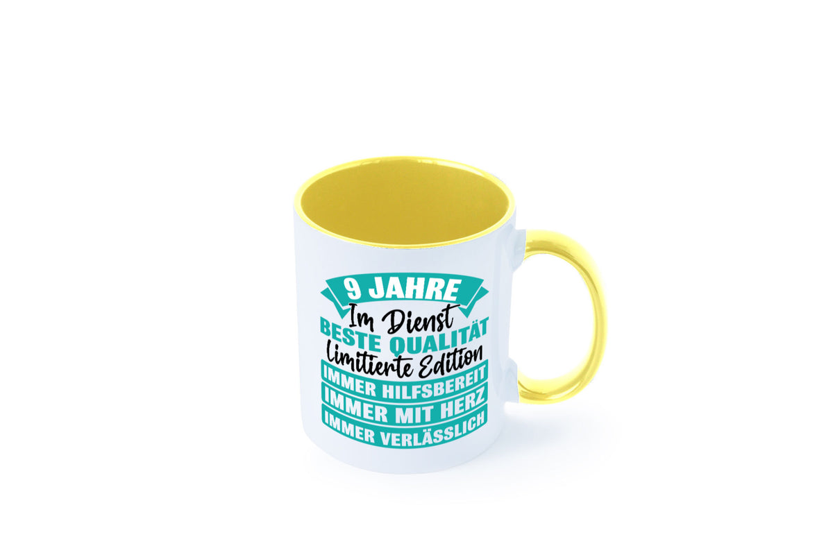 9 Jahre im Dienst | Jubiläum Arbeit Humor Kollegen Büro Geschenkidee Tasse