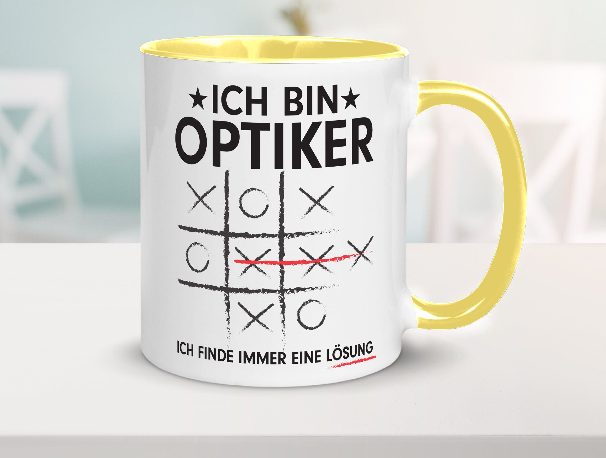 Löse Probleme: Optiker | Augenoptiker Geschenkidee Humor Tasse