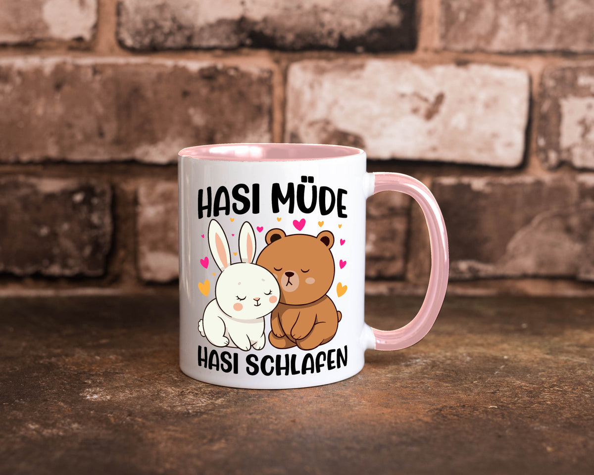 Hasi Müde | schlafen Kaninchen Häschen v2 lustiger Spruch Geschenk Humor Tasse