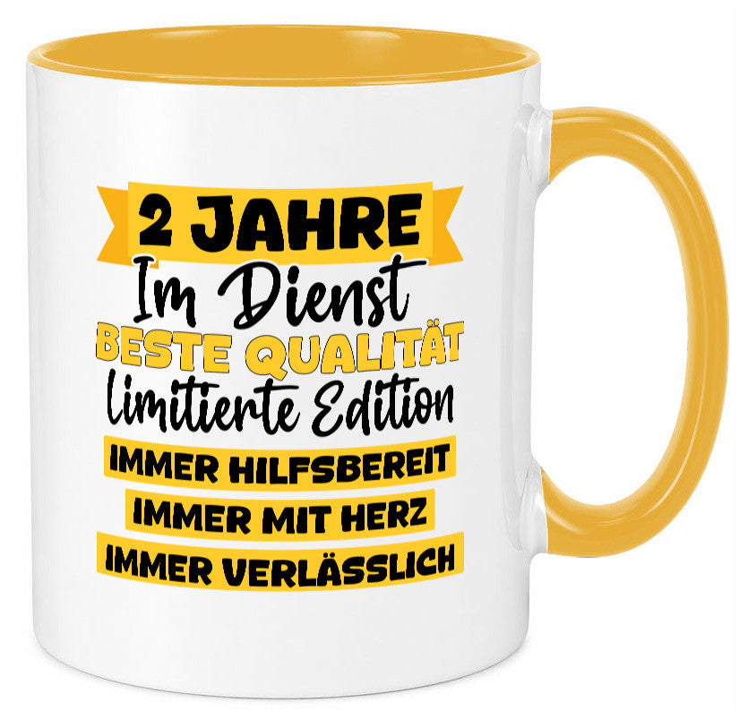 2 Jahre im Dienst | Jubiläum Arbeit v8 lustiger Spruch Geschenk Kollegen Büro