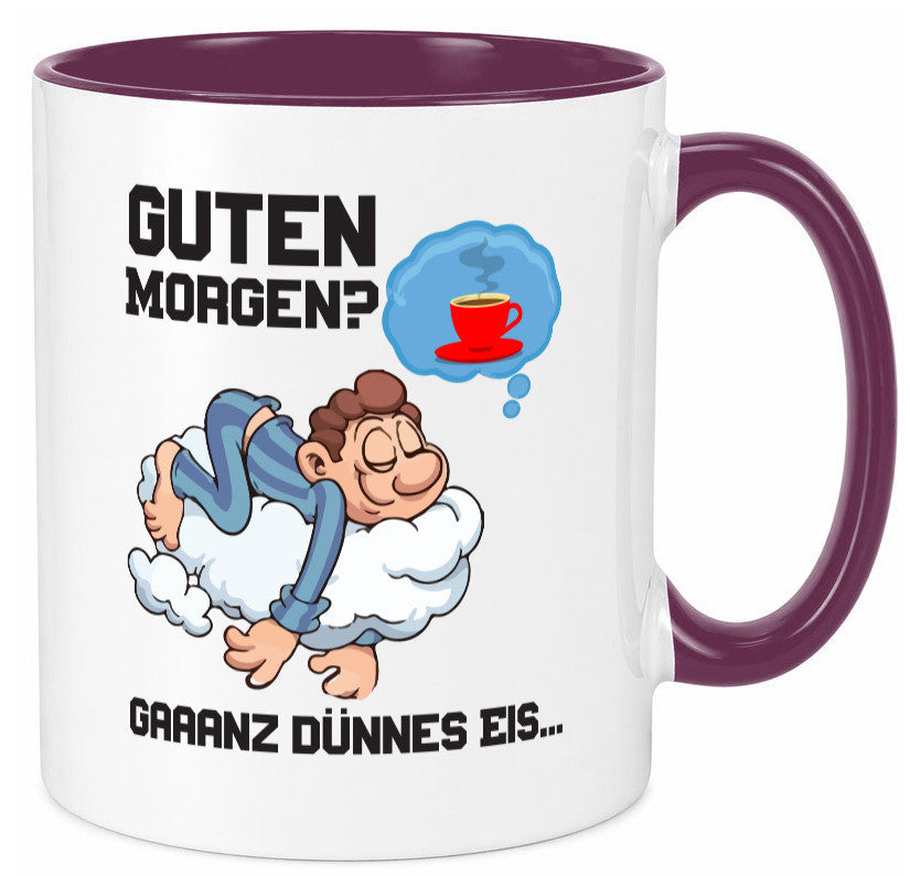 Ganz dünnes Eis | Morgenmuffel Tasse Kaffeetrinker Geschenkidee Humor