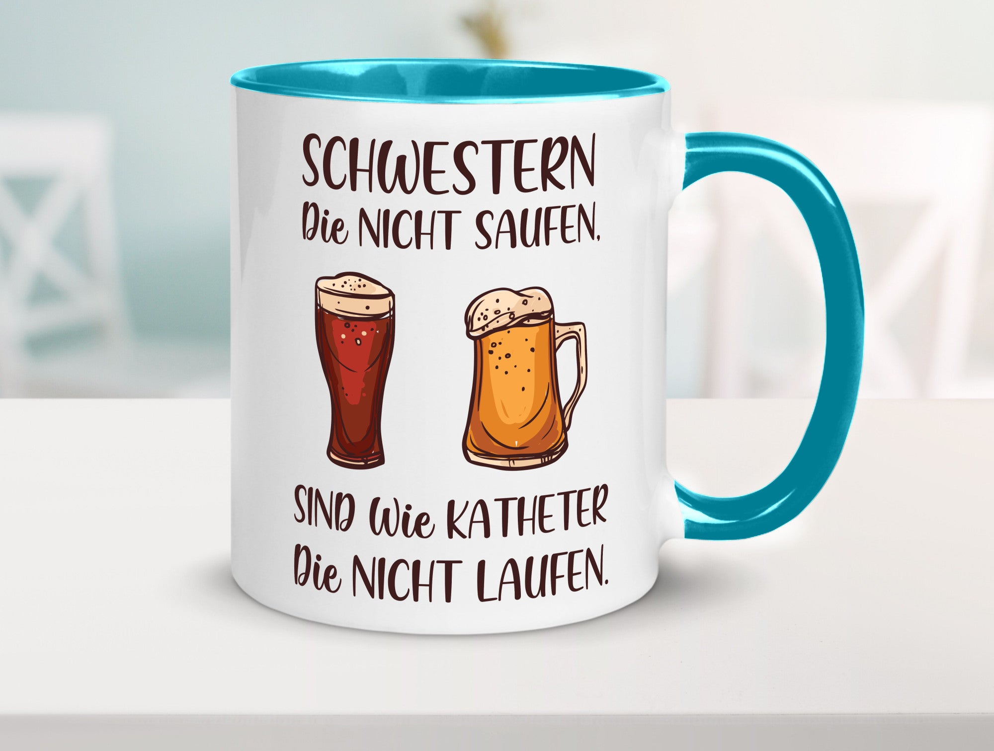 Schwestern die nicht saufen, Katheder laufen | Gläser lustiger Spruch Geschenk