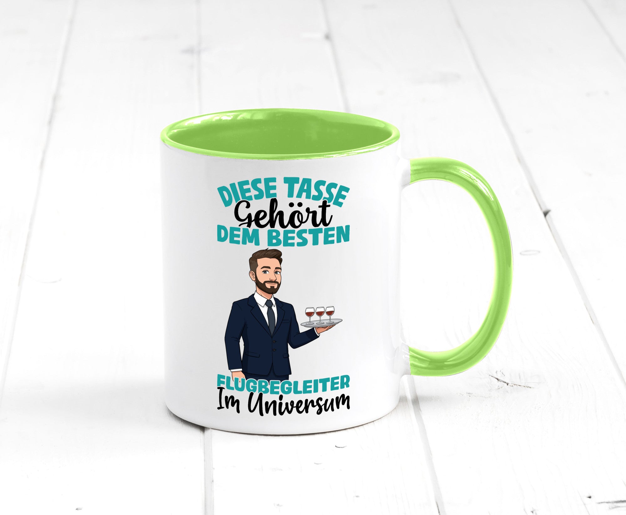 Im Universum: Flugbegleiter | Steward Flughafen Humor Geschenkidee Tasse