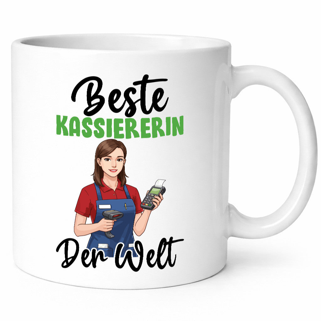 Beste Kassiererin v2 Geschenk Humor Geschenkidee lustiger Spruch Tasse