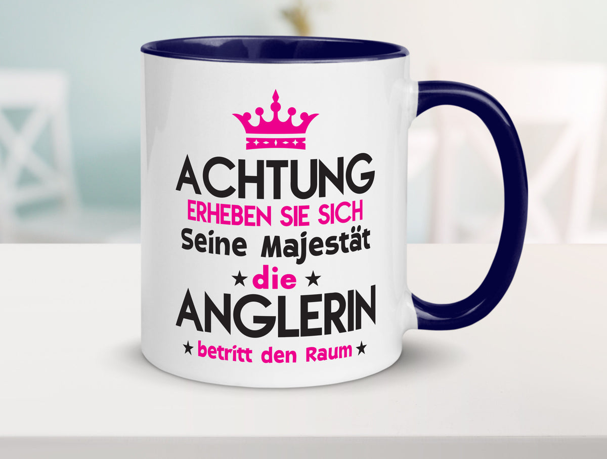 Seine Majestät Anglerin | Angeln Fischerin lustiger Spruch Geschenk Humor Tasse