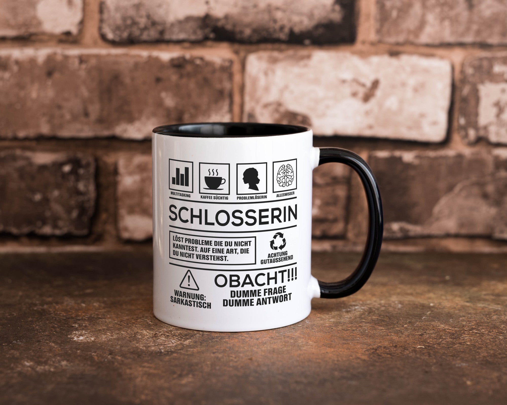 Achtung Probleme Schlosserin | Schlosserei Geschenkidee Humor Tasse