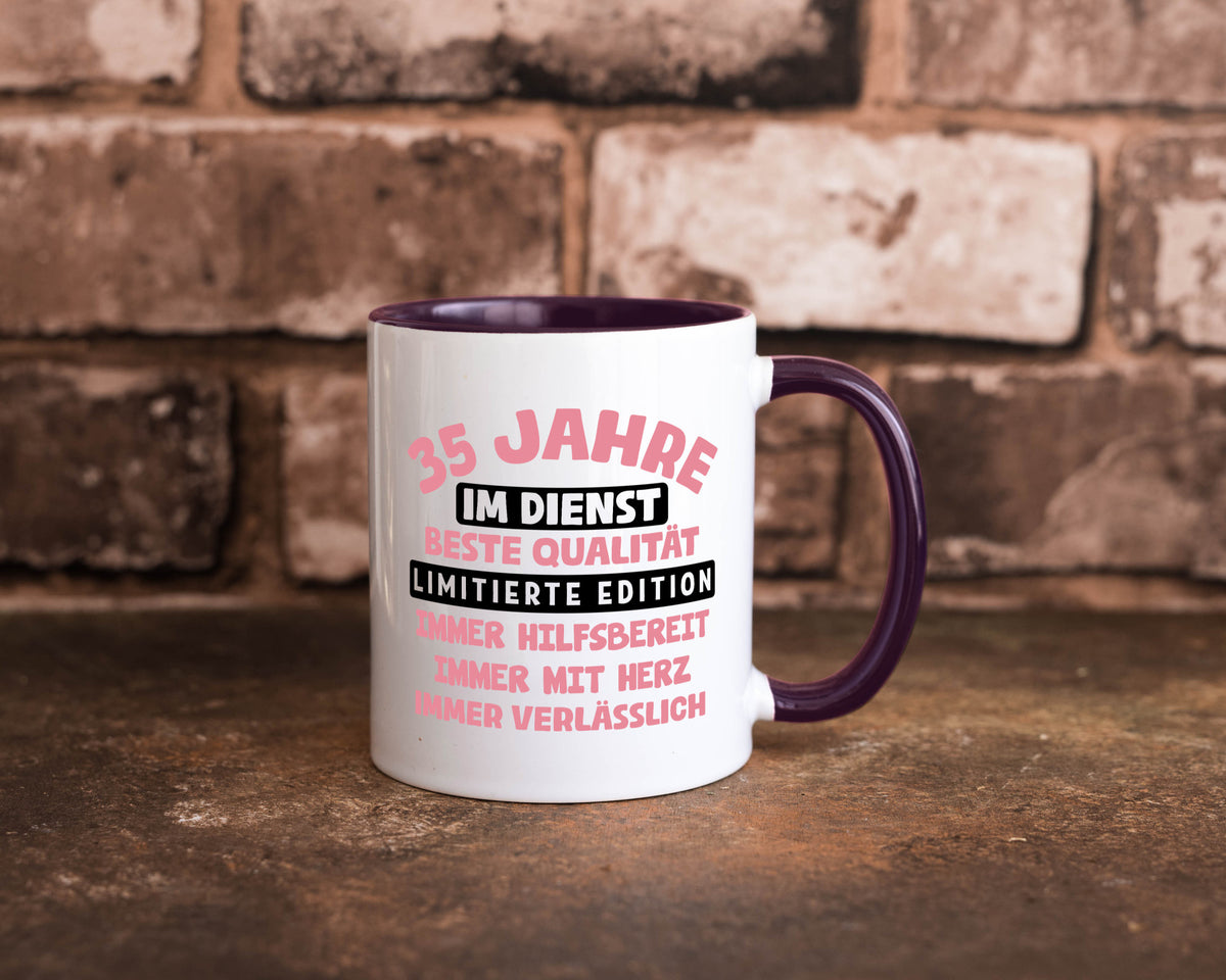 35 Jahre im Dienst | Jubiläum Arbeit v11 lustig Kollegen Büro Geschenk Tasse