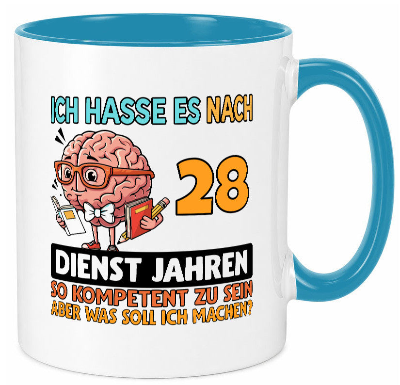 28 Dienstjahre | Arbeit Kompetent Geschenkidee Kollegen Büro Humor Tasse