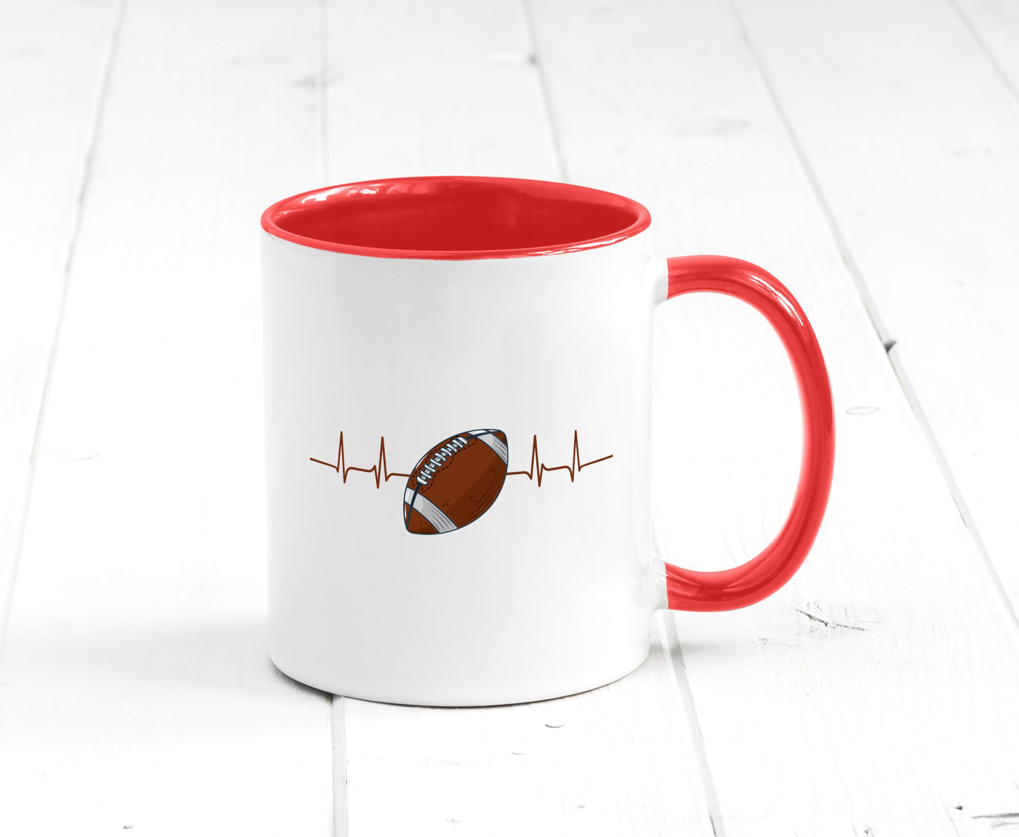 American Football Herzschlag | Footballer Superbowl Humor Geschenkidee Tasse