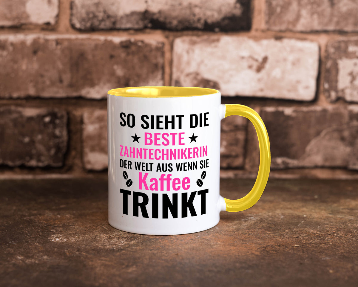 Kaffee trinkt: Zahntechnikerin | Zahnmedizin lustiger Spruch Geschenk Humor Tasse
