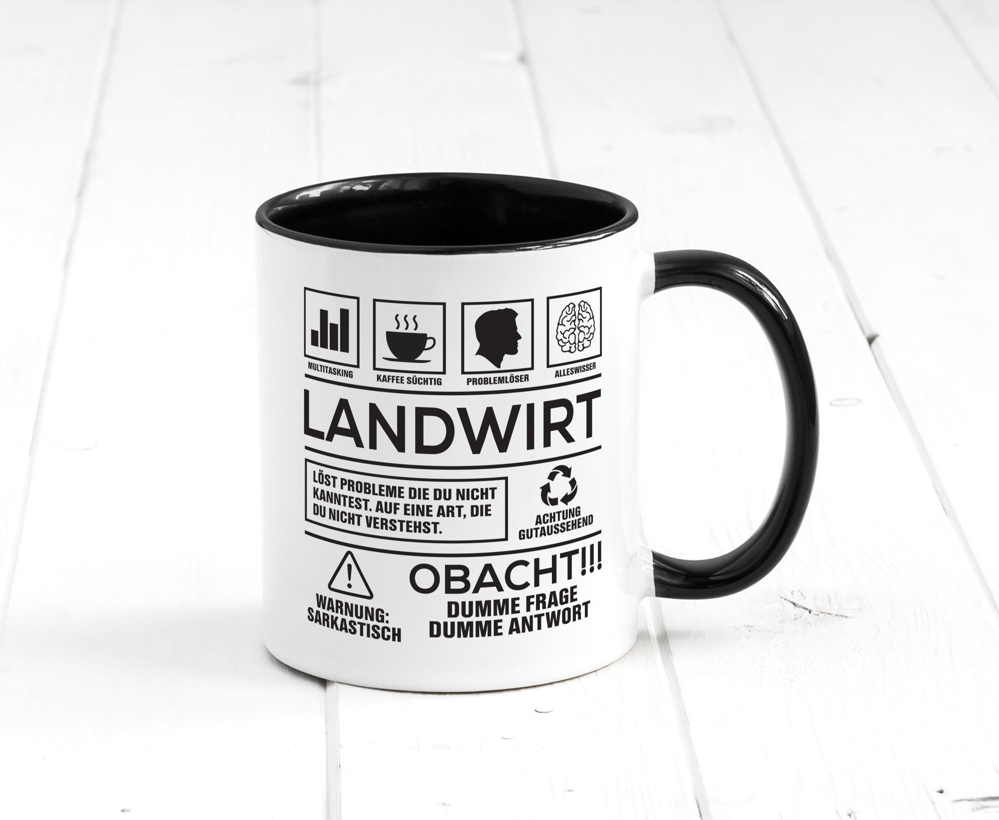 Achtung Probleme Landwirt | Bauer Landwirtschaft Geschenkidee Humor Tasse
