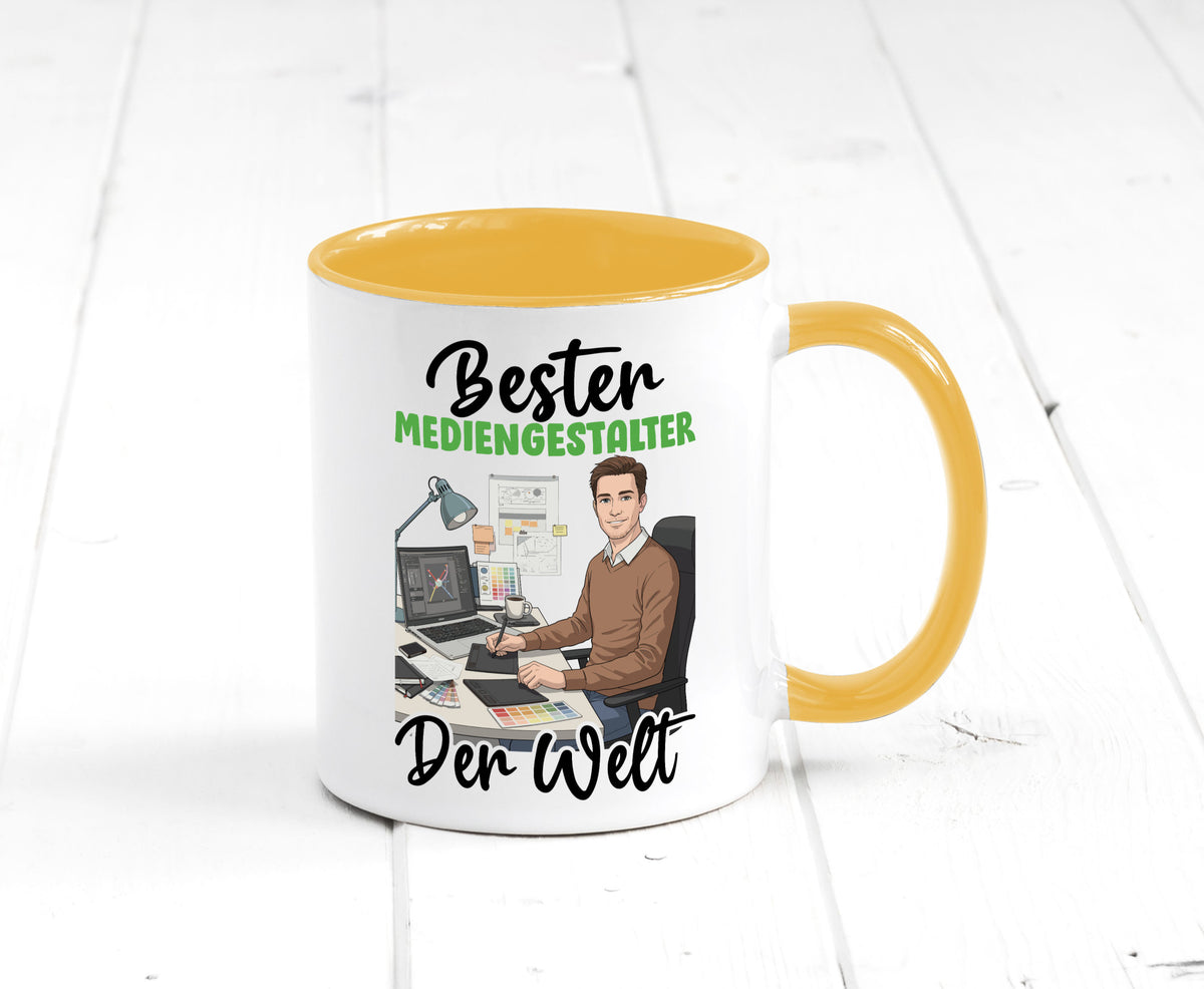 Bester Mediengestalter | Medien v2 Geschenk Humor Geschenkidee lustiger Spruch Tasse