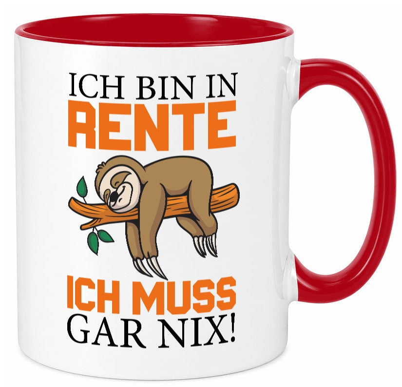 Ich bin in Rente lustig Humor Geschenkidee Geschenk Tasse