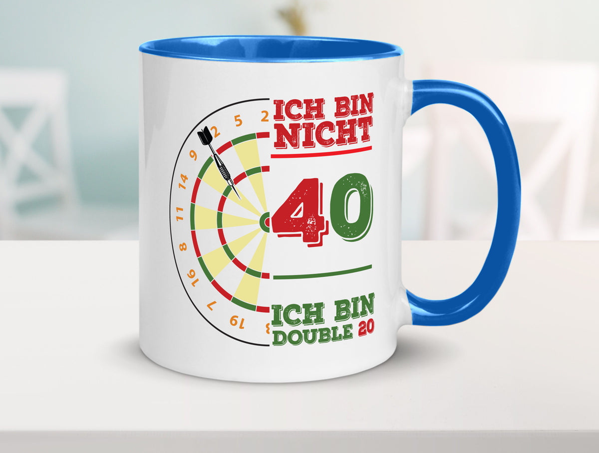 Ich bin nicht 40 double 80 | Dart spieler Geschenkidee Humor Tasse