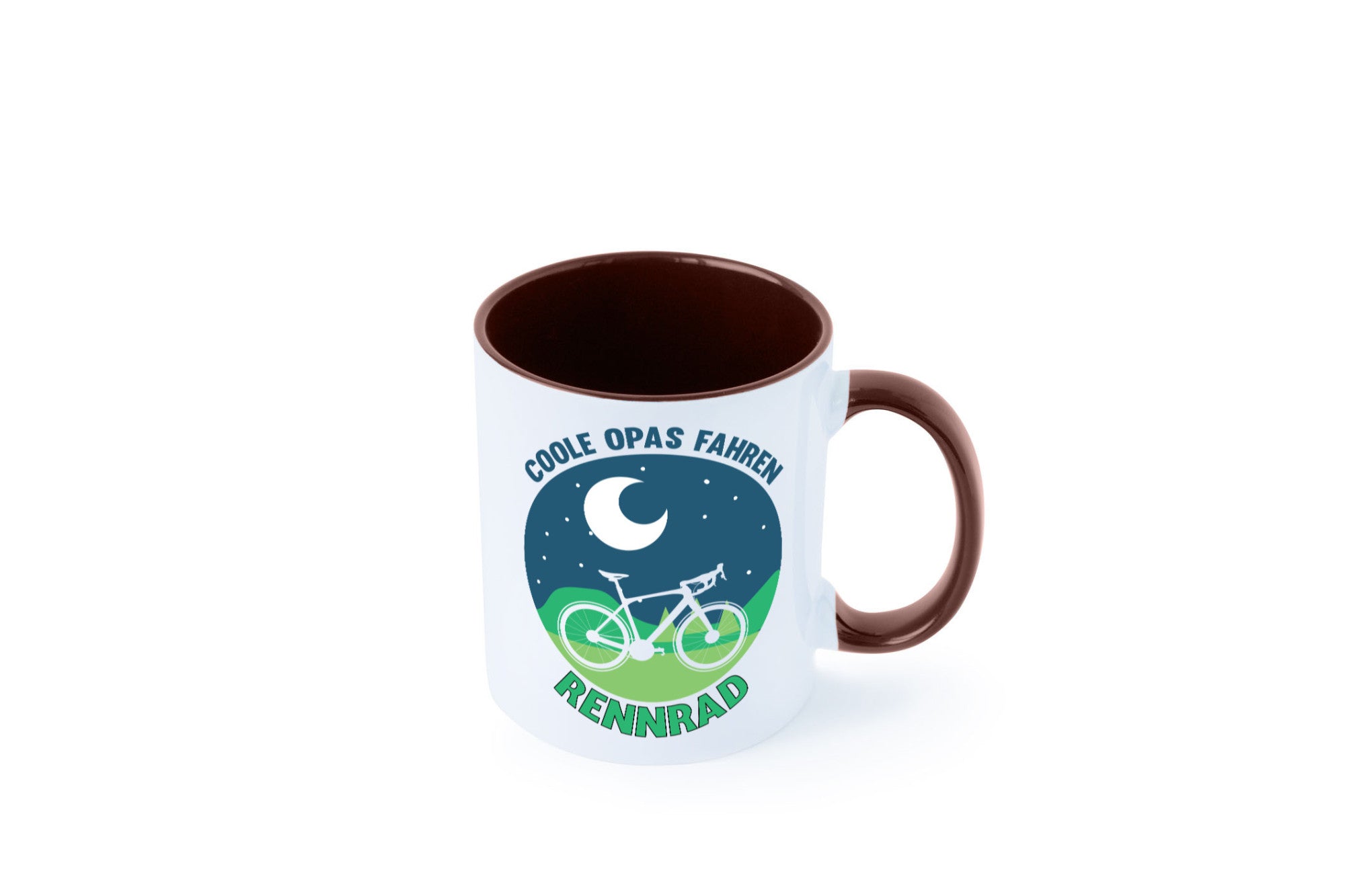 Coole Opas fahren Rennrad | Mond Landschaft Geschenk Familie Geschenkidee