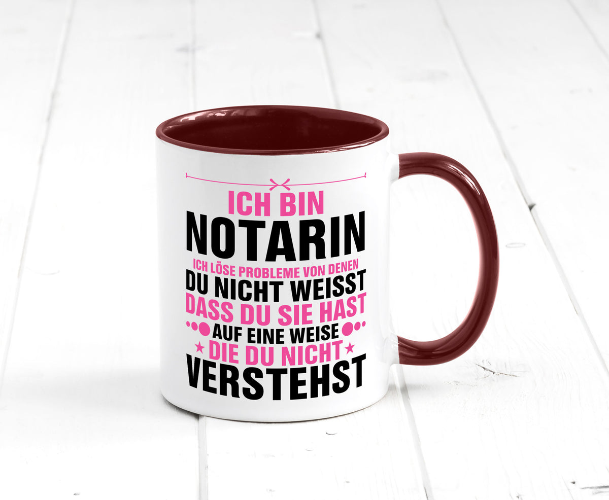 Löse Probleme: Notarin | Juristin v2 lustiger Spruch Geschenk Humor Tasse