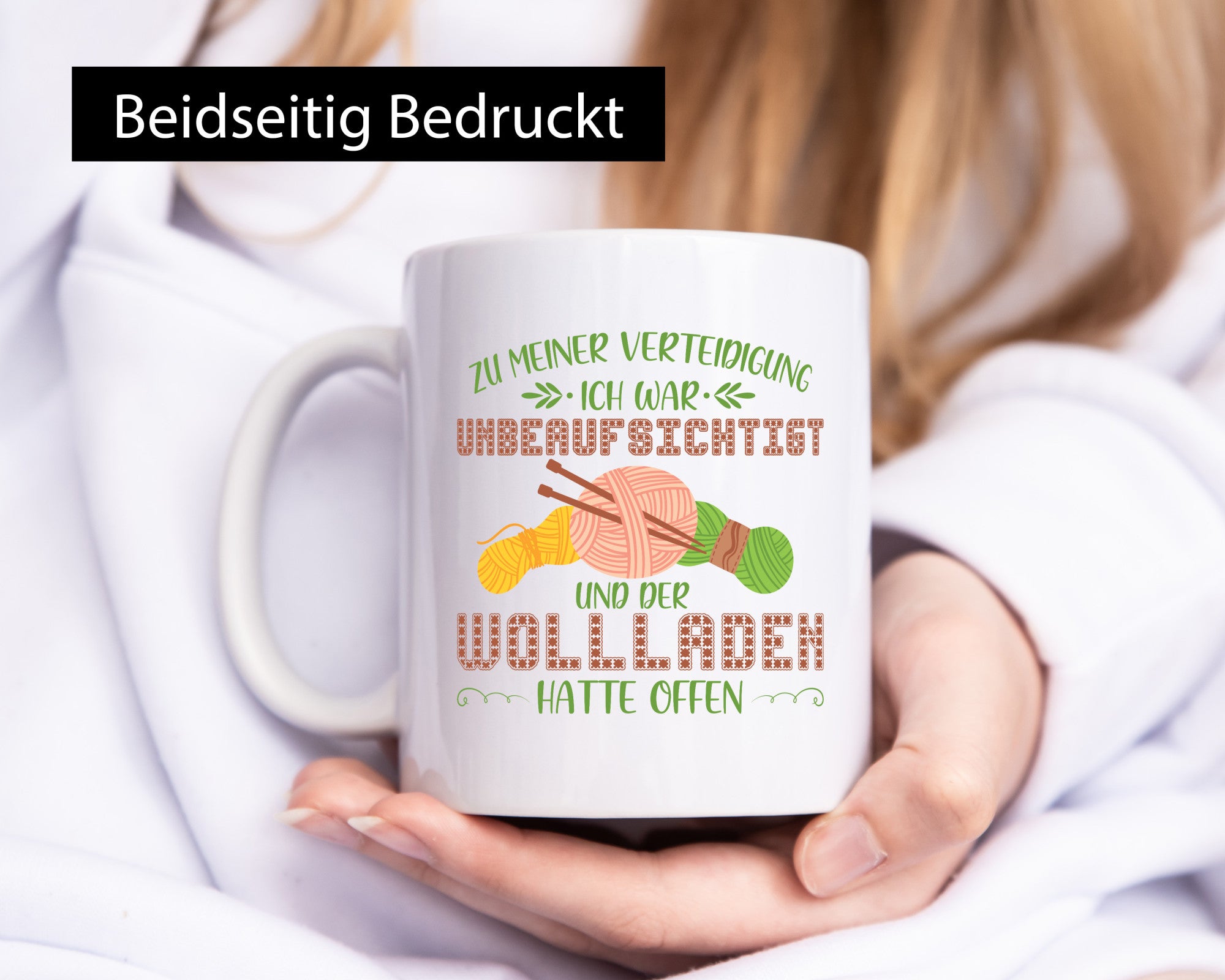 Zur Verteidigung | Unbeaufsichtigt Wollladen Stricken Geschenk Humor