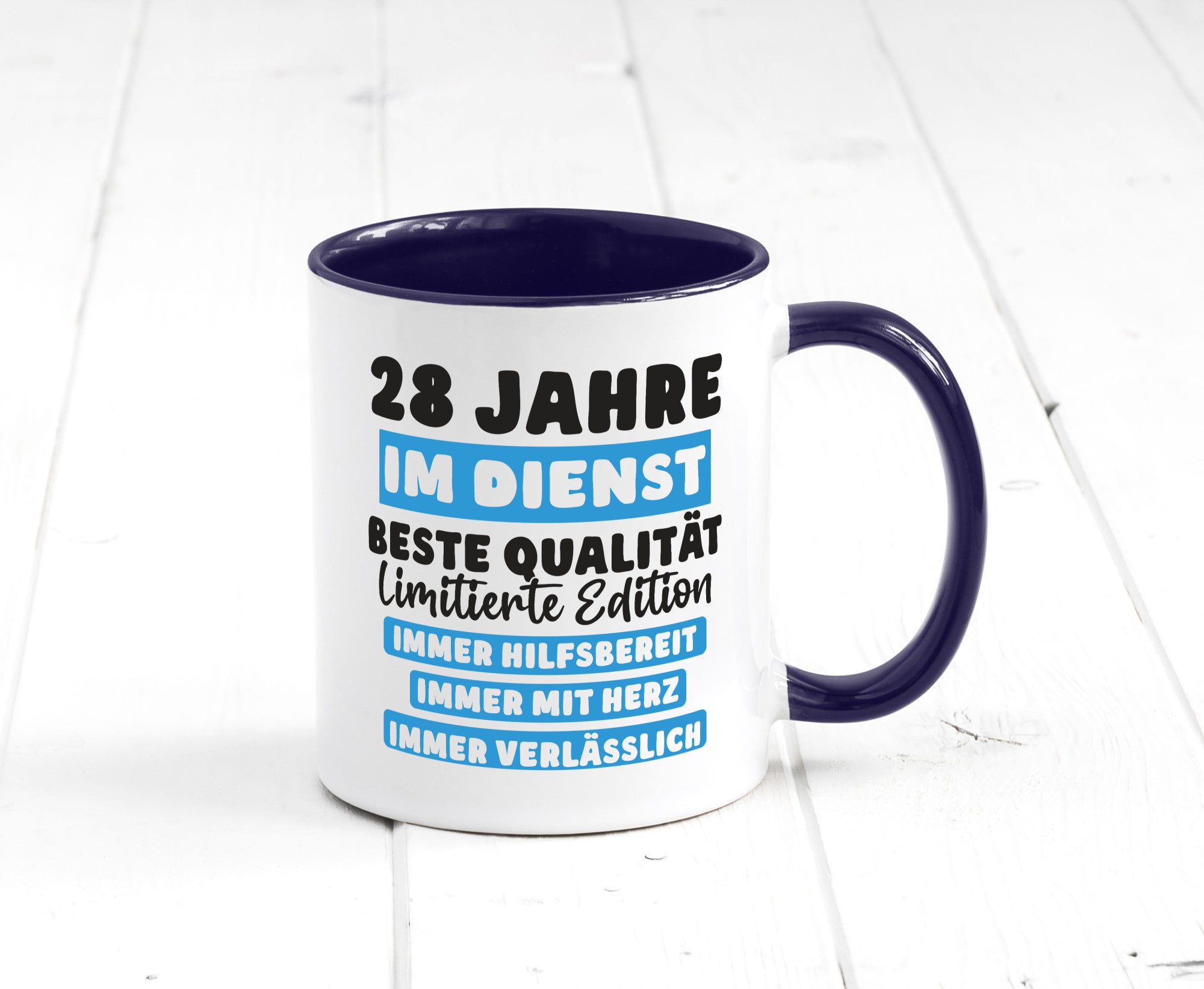 28 Jahre im Dienst | Jubiläum Arbeit v6 lustig Kollegen Büro Geschenk Tasse