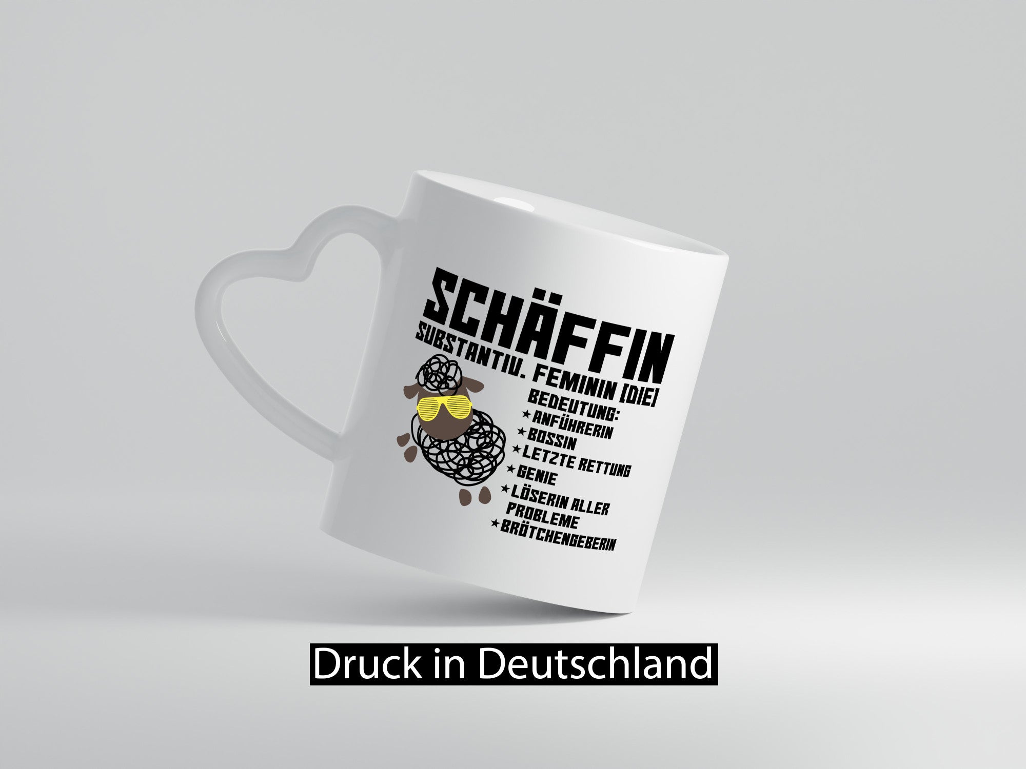 Schäffin | Chefin Büro| Arbeit lustiges Schaf mit Tasse Geschenkidee Kollegen