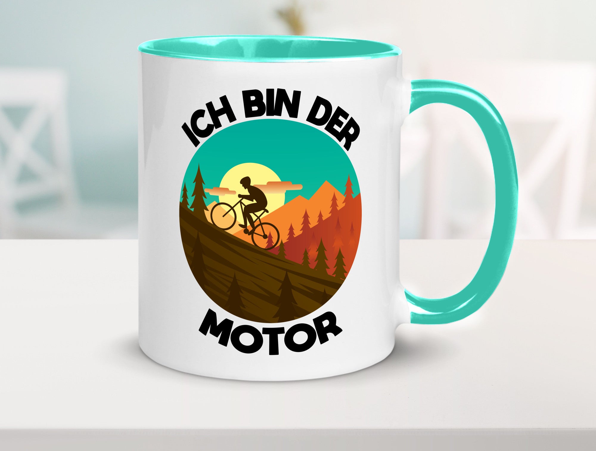 Ich bin der Motor | Mountainbiking Fahrrad Berge Geschenkidee Humor Tasse