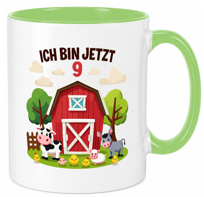 9. Geburtstag | 8 Jahre Bauernhof und Tiere Humor Geschenkidee Tasse