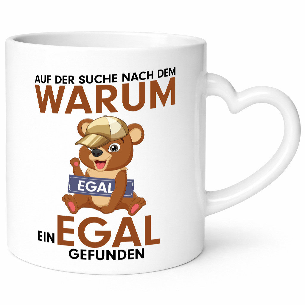 Egal gefunden | lachender Bär mit Schild Gleichgültigkeit Humor Geschenkidee