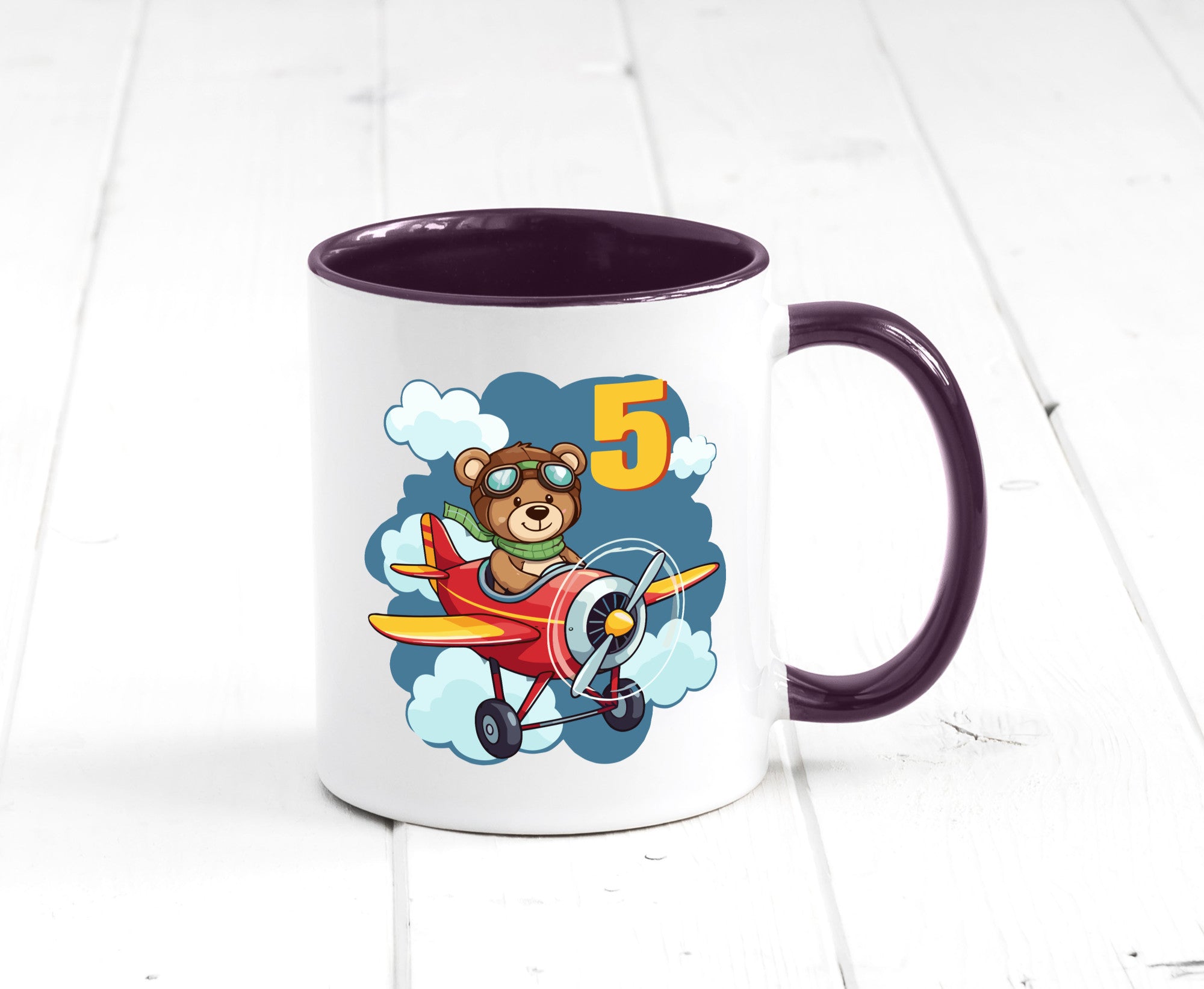 5. Geburtstag | 5 Jahre Kinder Pilot Flugzeug Geschenkidee Humor Tasse