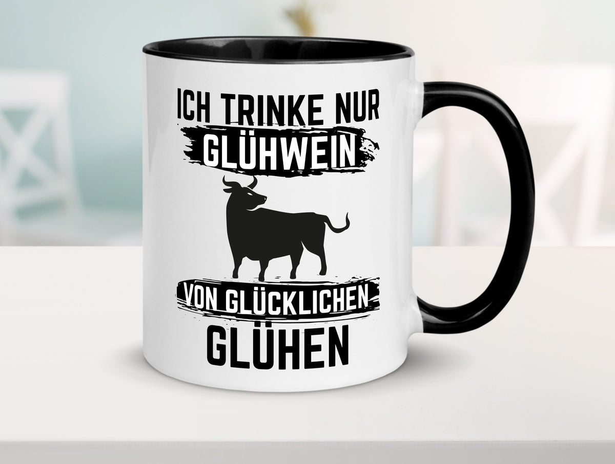 Ich drinke nur Glühwein | Wein von Glühen lustiger Spruch Geschenk Humor Tasse