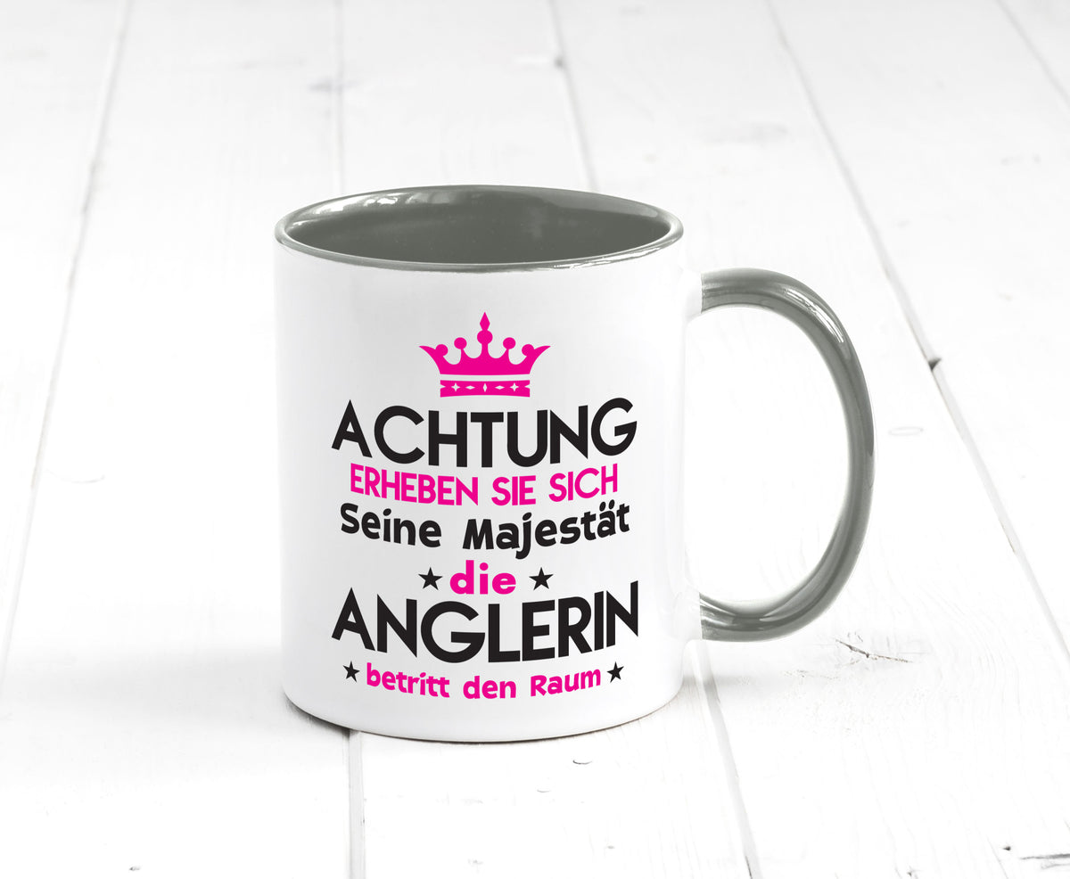 Seine Majestät Anglerin | Angeln Fischerin lustiger Spruch Geschenk Humor Tasse